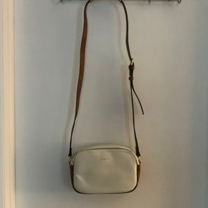 Westbronco Crossbody Bag Vegan Leather Beige and Tan with gold hardware
